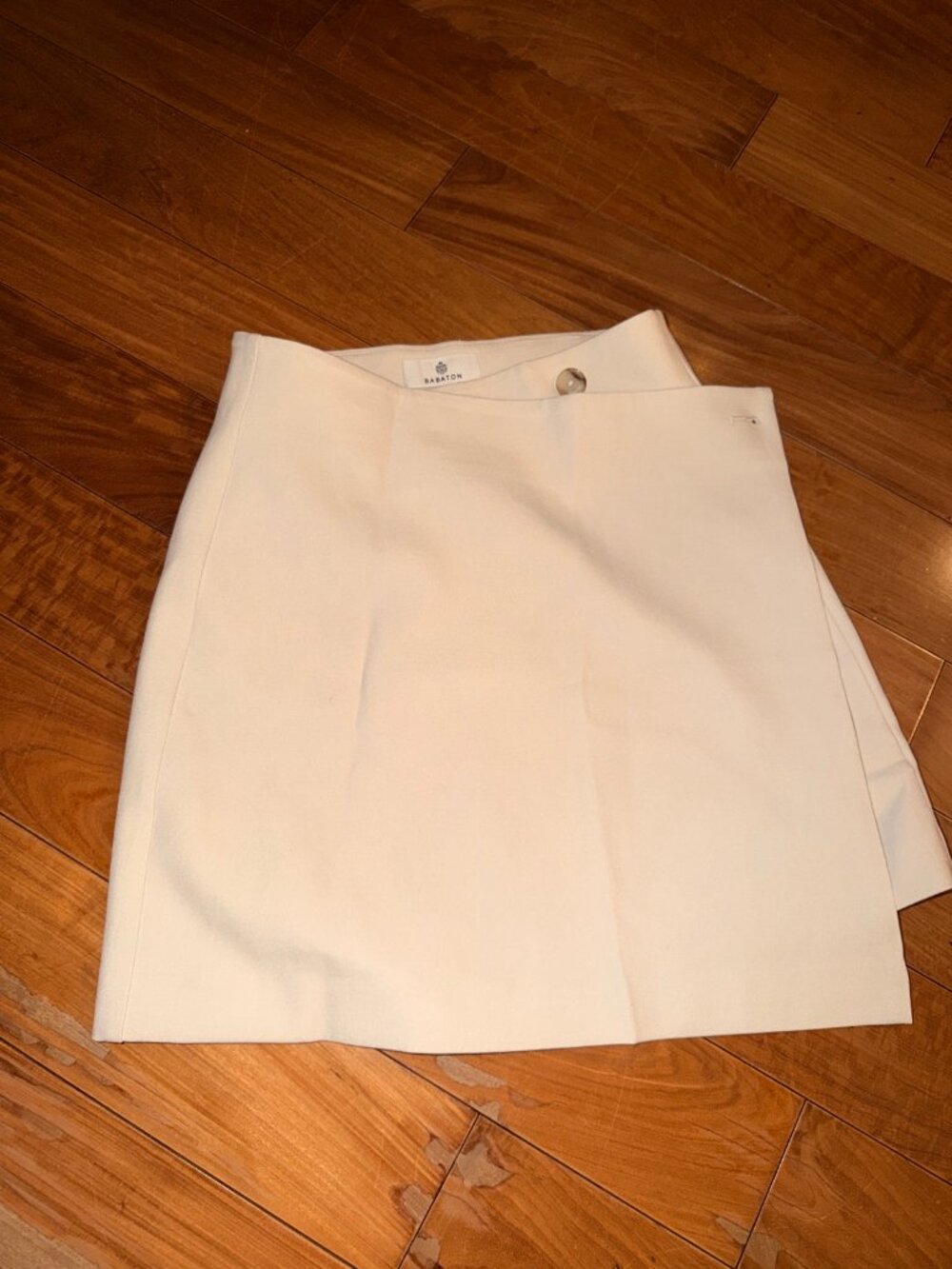 Babaton Off-White Wrap Skirt
